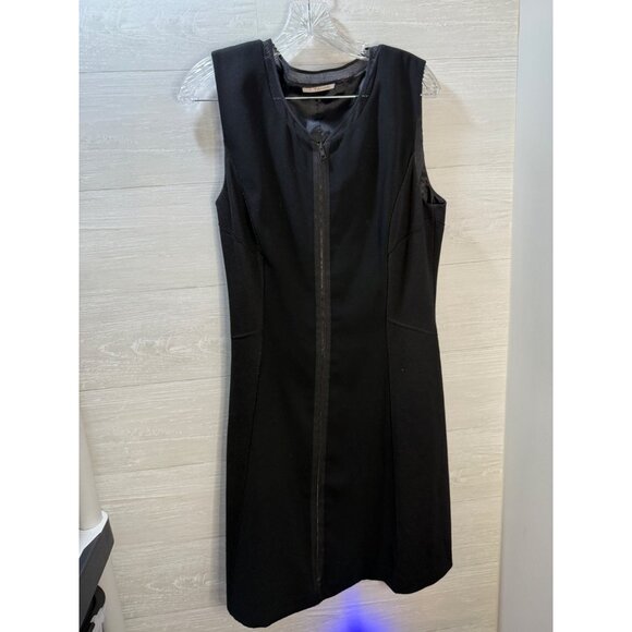 T Tahari Womens Black Sleeveless Sheath‎ Dress With Front Zipper Closure Size S - Picture 6 of 10